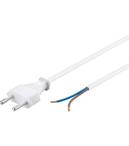 Pro Elec PEL01153 – 2-aderig 0,50 Mm² Netkabel 10 Meter – Wit, Ongeblind (3A)