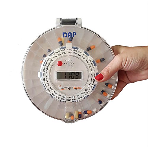 pastillero electronico automatico con llave de seguridad y alarma