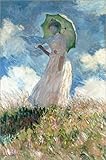 Poster 20 x 30 cm: Woman with Parasol Turned to The Left de Claude Monet - Reproduction Haut de Gamme, Nouveau Poster