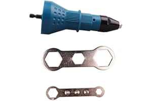 LSLANSOON Cordless Drill Electric Rivet Gun Adapter Kit Rivet Nut Drill Adaptor Riveting Tool Insert Nut Hand Tool Power Machine Accessories (Blue)