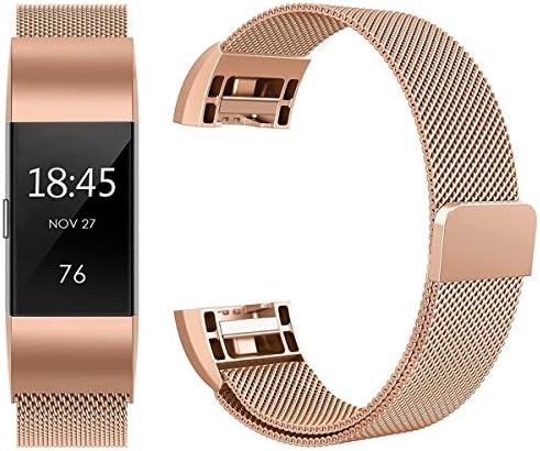 For Fitbit Charge Alta alta HR Bands, bayite Stainless Steel Milanese Loop Metal Replacement Accessories Bracelet Strap with Unique Magnet Lock for Fitbit HR Large Small