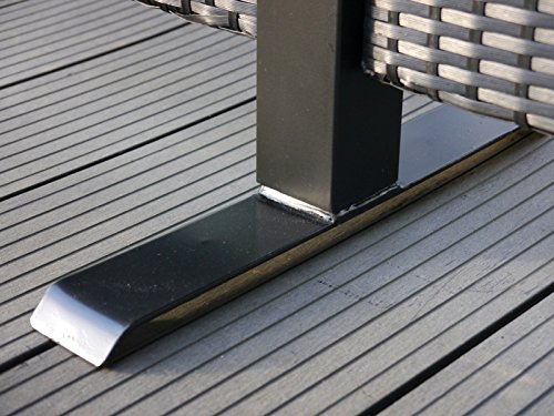 Paravent VISTO L112x T39x H100/160cm aus Polyrattan in schwarz, Sichtschutz, Trennelement - 4