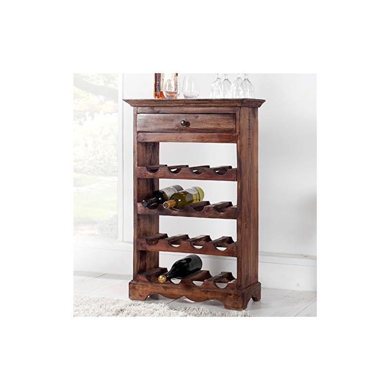 Design Delights Rustikales Weinregal Cortez 85x50cmhxb Massivholz Flaschenregal Weinflaschenregal Getrnkeregal