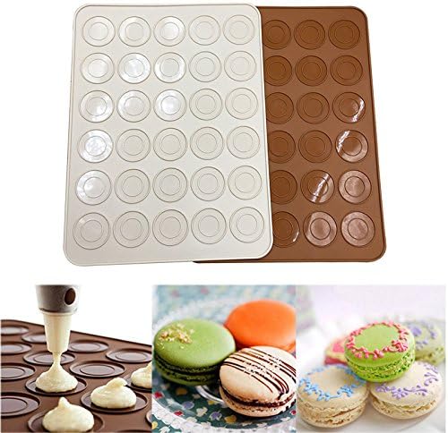 Proglam Silicone Macaron Macaroon Pastry Oven Baking Mould Sheet Mat 30-Cavity DIY Mold Baking Mat