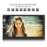 【Kompatibel】: 7,0 zoll 2DIN 1280 * 720 HD LCD touchscreen display und 3D dynamische revolving schnittstelle, mit Android und iOS betriebssystem. Installationsgröße - 7 