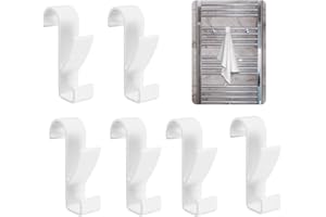 Wekuw 6 Piezas Ganchos para Radiador Toallero, Ganchos Radiador Toallero de Plástico, Radiador de Baño Colgador, Gancho para Radiador Toallero Resistentes para Toallas y Ropa (Blanco)