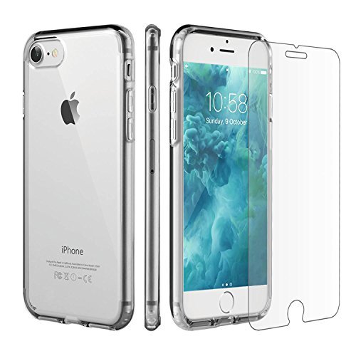  Funda de iPhone 7   Protector de pantalla iPhone 7  Younik Carcasa dura h  brida protectora y de poliuretano termopl  stico  TPU  de alta calidad y un protector de pantalla de vidrio templado y cristal transparente 0 33mm 9H
