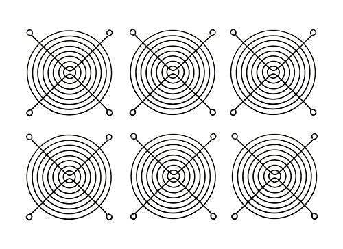 RIVER FOXÂ® 6 Pack 120mm Fan Grill Guard | Metal Protective Cover for PC Cooling Fans | Durable Steel Wire Mesh | Prevents Wire & Finger Contact | Ensures Maximum Airflow | Easy Installation