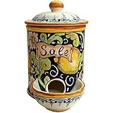 CERAMICHE D'ARTE PARRINI- Italienische Kunstkeramik, jar salz Dekoration zitronen, handgemalt, hergestellt in Italien Toscana