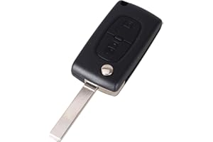 PHONILLICO Carcasa llave para Peugeot 207 307 308 3008 5008 807 Expert Partner C2 C3 C4 C8 Berlingo Jumpy | CE0523 | 2 Botones | Modelo sin ranura pilas