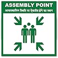 Canvas Bubble Assembly Point Sign Board - 12 x 12 Inch | Unbreakable Aluminium Composite Panel (ACP) Sign Board for Offices, Industries, Public Places | Durable and Weather-Resistant Safety Indicator