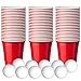 Produktbild 180x Red Mini Beer Pong Plastikbecher - Extra Starke Plastikbecher - Mini Beer Pong Set - 180 Cups und 10 Bier Pong Bälle - Trinkspiel Party Set - Einweg und wiederverwendbar - Starke Plastik Schnapsgläser Ideal für Partys, Spiele, Feiern, Weihnachten, Halloween, etc