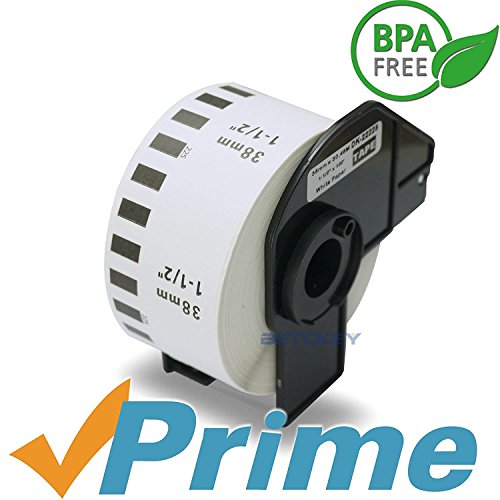 6 Rolls Brother Compatible DK-22225 38mm x 30 48m Continuous White
Label Tape With Refillable Cartridge