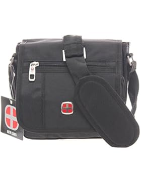 Herren Umhängetasche Schulter Tasche Messenger Bag iPad Tablet Schwarz