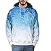Produktbild UJUNAOR Männer Sweatshirt Mit Kapuze 3D Ice Crystal Print Hoodie Herbst Outdoor(Blau,CN 3XL)