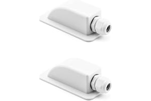 QWORK Passe-Toit IP68 Presse-étoupe Solaire étanche boîtier d'entrée de câble 1 Voie résistant aux intempéries, Caravane et Bateau Passe câble en ABS, Blanc, 2 Pièce