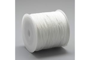 BEADSVISION (Grundpreis1m=0,18€) 10m Makrameeband weiß rund 0,8mm Nylon Kordel Schmuckkordel Flechtkordel knüpfen Garn Farbwahl (Weiß #12)