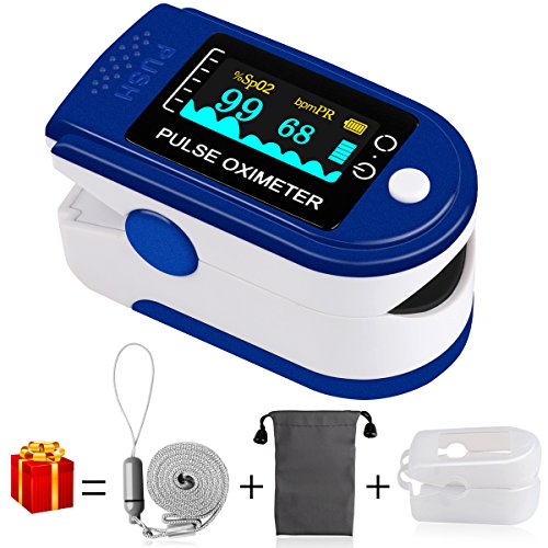 Preisvergleich Produktbild Pulsoximeter, MrLi Sauerstoffsättigung Messgerät Sauerstoffsättigung Messen Blue Pulsoxymeter für die Messung des Pulses und ein Oximeter am Finger