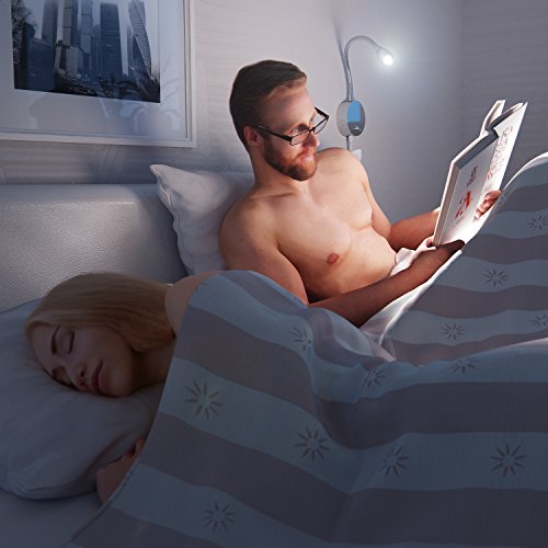 parlat LED Lese-Lampe / Wand-Leuchte Han, Schwanenhals, Chrom, Schalter, Stecker, weiß - 5