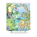 Suminla-Home Cortina de Ducha de Rana de baño de 1,82 m x 1,82 m