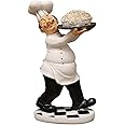 IMIKEYA Chef Figurines With Base Kitchen Cook Ornaments 3d Resin French Chef Collectible Statues Noodle Chef Sculpture for Country Countertop Table Decoration