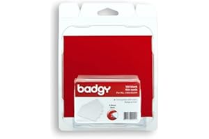 Badgy 948915 - Pack de 100 tarjetas en PVC, color blanco