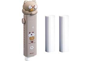 Storaffy Lindas gomas de borrar Borrador retráctil de 1/4 piezas Goma de papelería Kawaii con recambios de borrador de repuesto Borrador de goma de dibujos animados Cosas lindas Útiles escolares