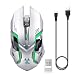 Produktbild ZTTOC Kabellose Gaming Maus Wiederaufladbare Maus für PC Laptop Mac Silent Schnurlos Maus Geräuschlose LED Wireless Gaming Mouse 2400 DPI 7 Tasten Optische Maus (Sliber)