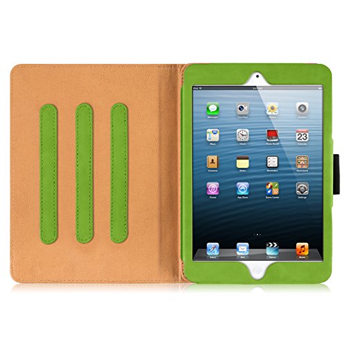 iPad Mini Hülle – JAMMYLIZARD Ledertasche Smart Cover mit Standfunktion für iPad Mini 4. 3. 2. & 1. Generation, GRÜNG & HONIG, [MIT STIFT-HALTER] - 6