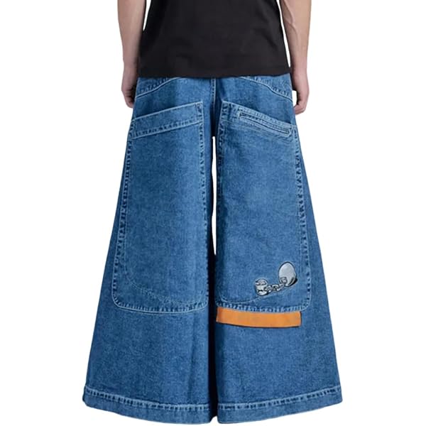 Jeans Baggy Garçon Dessin Animé – Style Vintage Hip-hop, Coupe Large élastiquée, Pour 6 à 16 Ans