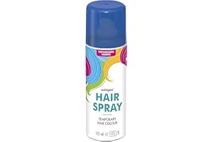 PARTY BUZ WE VALUE YOUR TRUST Temporary Hair Color Spray Wash Out Washable Party Fancy Dress Up Accessories Party Halloween Hairspray 133ml (1, Blue HairSpray)