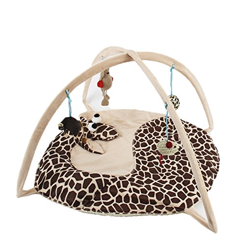 Vertast Tapis d'éveil et de jeu pour chat chien avec poupée souris