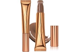 JEMPET Liquid Contour Beauty Wand - Barra de contorno de maquillaje con acabado mate natural suave de larga duración - Resaltador de rubor ligero y sedoso (dark brown)