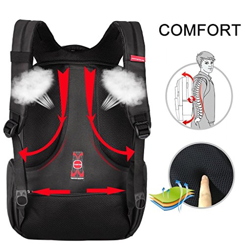 Norsens Notebook Laptop Rucksack 17 Zoll Gepolstert Wasserdichter Business Rucksack Damen Silber - 5