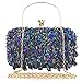 Produktbild Likecrazy Damen Clutch Tasche Frauen Pailletten Dekoration Kupplungen Satin Blume Abendtasche Elegante Hochzeit Crossbody Handtasche Taschen Bag
