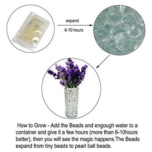 KAKOO 11er 10g Tüten Wasserperlen Aquabead Gelperlen Hydroperlen Magische Kristall Gel Kugel Aqualinos Vasen Füller für Hochzeit Party Decoration Blumenzubehöre Kinder Spielzeug Über 6000 Stücke (Bunt) - 6