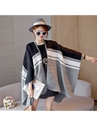 XYZHF**Minimalista hechizo rayas color de bufanda Mujer Otoño Invierno cashmere espesada la carretilla elevadora manto Mantón grande Jacket