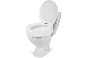 Dunimed Rialzo per WC - 10 cm con Coperchio - Alzawc Agganciabile - Alzawater per WC - Attacco WC per Anziani, multicolore