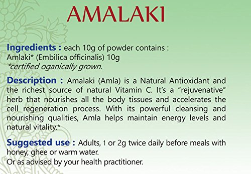AMALAKI Powder (USDA CERTIFIED ORGANIC) Embilica officinalis - 100g Zip Lock Pouch (Pack of 3) - With Free Gift Samples and Expedited Delivery