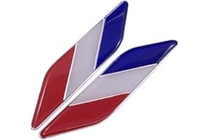 LOAZYANC Drapeau français Autocollant métal France National Flag Emblem Decal Auto Accessoires 2pcs