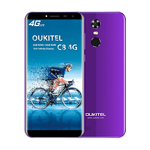 OUKITEL C8 4G Smartphone 18: 9 VerhÃ¤ltnis 5,5 Zoll HD Display, Android 7.0 Quad-Core 2GB RAM+16GB ROM RÃ¼ckfahrkamera 13MP+5MP Dual Kamera, 3000mAh Batterie Touch ID, Band 20 Dual SIM Ohne Vertrag