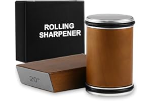 Suevut Rolling Knife Sharpener Kit, Kitchen Knives Tumbler Knife Sharpener, Roller Sharpening System, for All Blade Types, Angle with Rolling Sharpening Discs, for Professional, Home