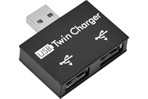 ASHATA Konwerter USB 2.0 1 męski na 2 żeńskie, rozdzielacz USB męski na 2 żeńskie, 2-portowy koncentrator Mini USB 2.0 do synchronizacji ładowania danych (czarny)