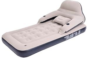 RAPTAVIS Twin Size Air Mattress Sofa Bed with Headboard and Pillow, Inflatable Bed Overnight