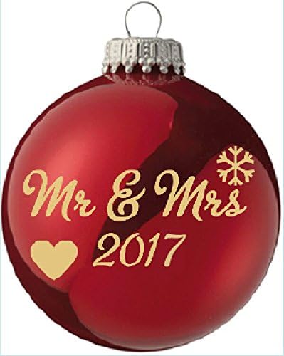 Mr & Mrs 2017 - 1st year of marriage gift idea - Red Christmas Tree Bauble