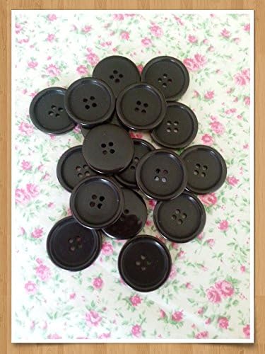 10 Large Black Buttons 25mm 1" Arts &amp; Crafts Sewing Coat Knitting Cardigan FREE UK Postage