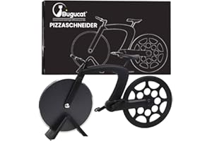 Bugucat Bicycle Pizza Cutter, Pizza Wheel Slicer Strong Solid Sharp,Pizza Knife Great Idea for Cyclists Pizza Lovers Pizza Accessories with Stainless Steel,Bike Non-Stick Cutting Wheels (Black)