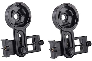 NUZAMAS Set bestehend aus 2 Handy-Adaptern, Halterungen, Universalhalterung für Teleskop, einstellbar, kompatibel mit 26,4-46,4 mm binokularem Monokular-Spektiv
