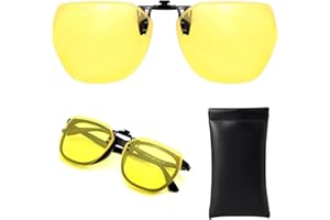 QOMJUFA Occhiali polarizzati clip-on, occhiali per guida notturna, gialli, antiriflesso, ultraleggeri, per uomo e donna