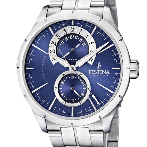 Festina Chrono Bike 2012 Men's Quartz Watch with Blue Dial Analogue Display and Silver Stainless Steel Bracelet F16632/2
